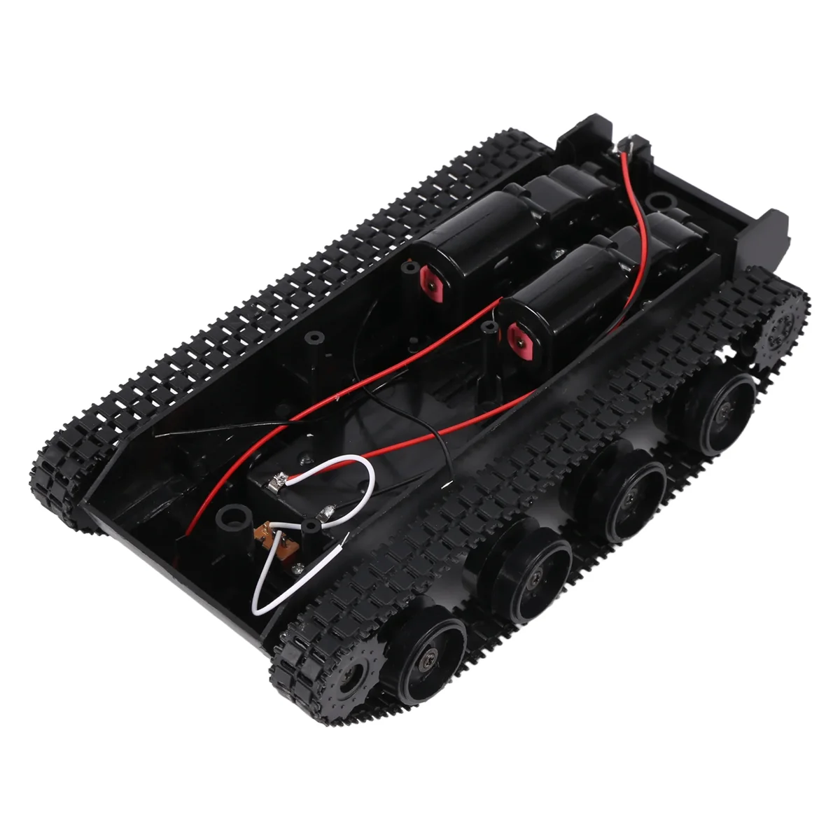 Kit Châssis Tank Robot RC Chenille Caoutchouc pour Arduino 130 Moteur DIY, moteurs 130 fixés au châssis avec fils.