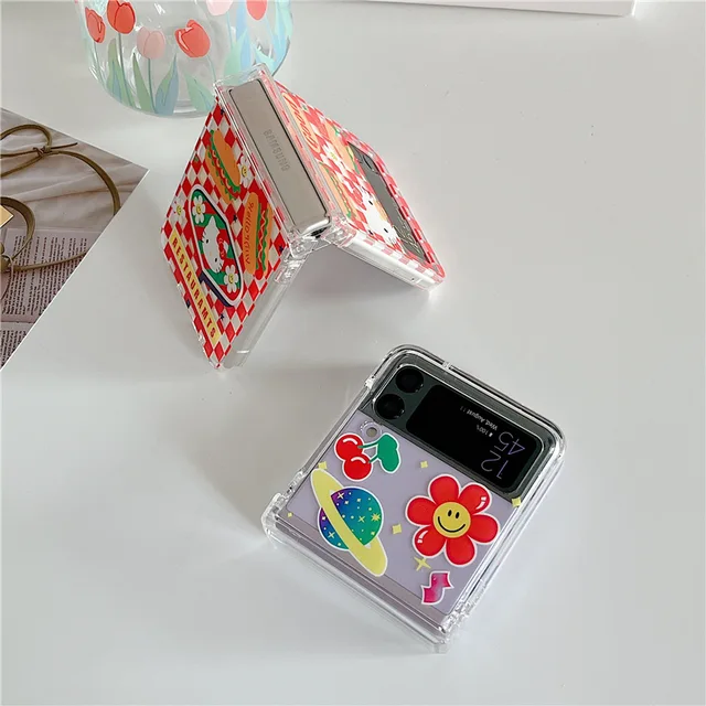 Hello Kitty A Samsung Galaxy Z Flip 4 3 5G Telefonos Tok Aranyos Átlátszó Női Lány Nyomtatott Pc Shatteroper Borító Védőhéj - Image 6