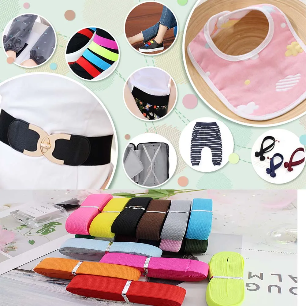Multi-Color Elastic Band for Sewing, Crafting, and Lace Decoration