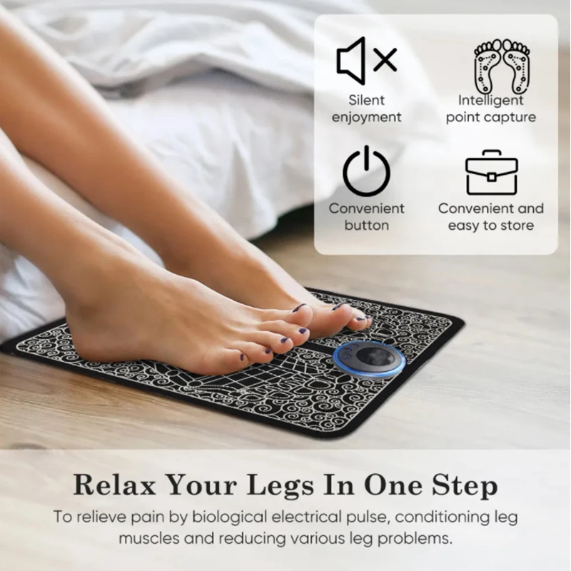 1Pc Ems Foot Massager Pad Rechargeable Electric Massage Relaxation Foot  Acupoint Massage Pad (Tape Remote Control) Foot Massager Mat Foot Massage  Pad