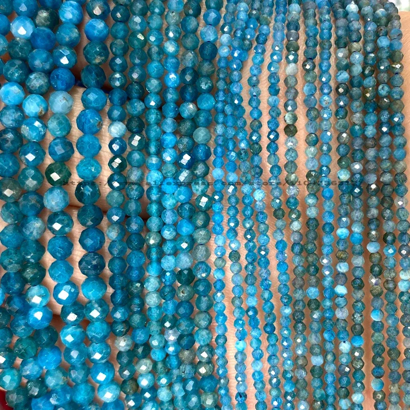 2/3/4MM면 처리 된 천연석 석영 자수정 청금석 인회석 전기석 라운드 루즈 스페이서 비즈 쥬얼리 만들기 DIY 팔찌
