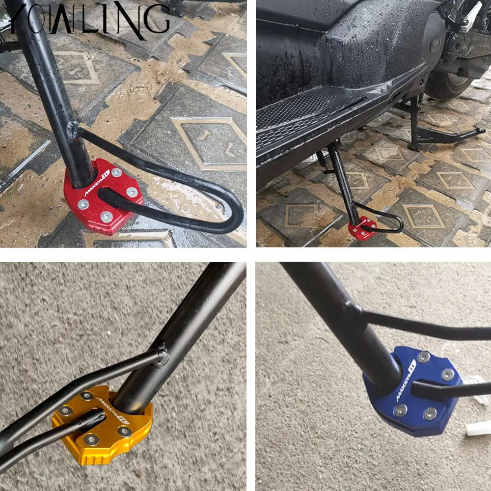 Motorcycle Kickstand Foot Side Stand Extension Pad Support Plate Cover For SYM MAXSYM TL 500 Maxsym TL500 2020 2021 2022