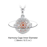 Eudora 18mm Harmony Ball Flower Cage Pendant Necklace Angel Caller Baby Chime Bola Fashion Pregnancy Jewelry Ladies Gift for Mom 2