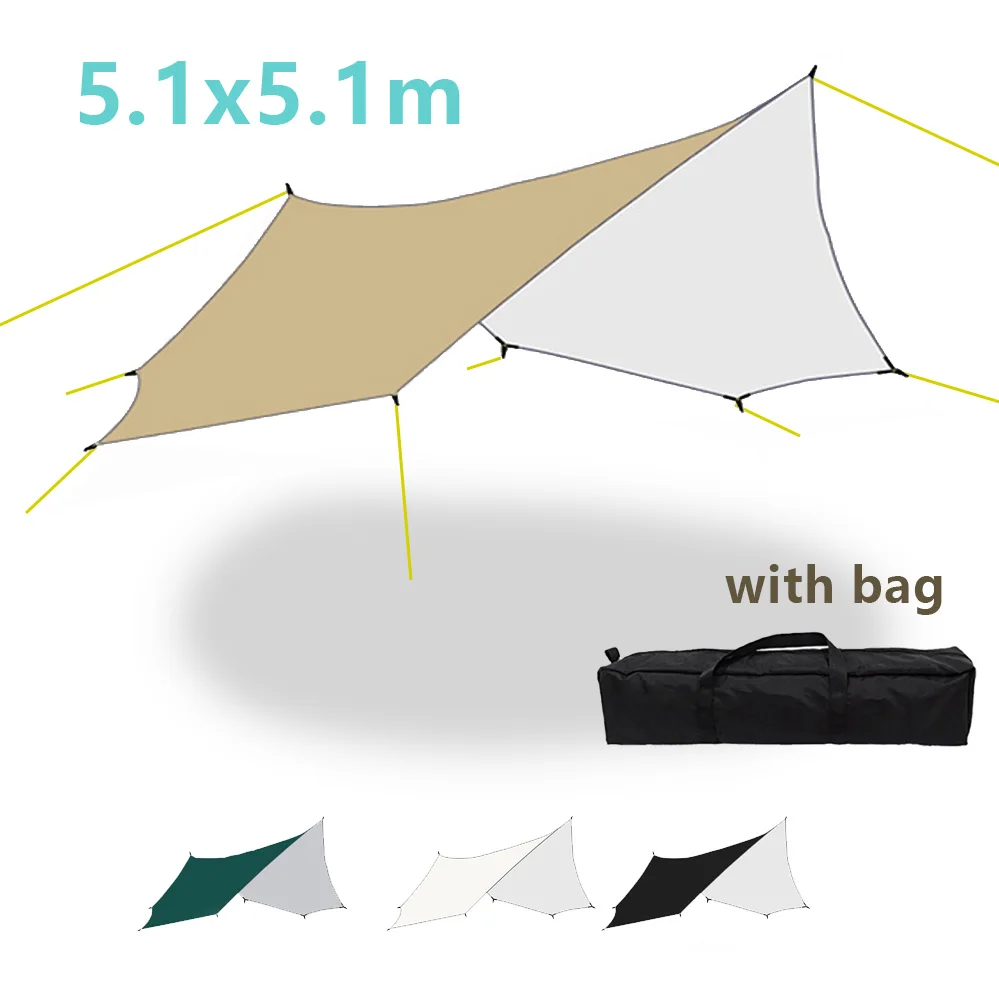 

Octagon 5.1x5.1m Big Tarp Waterproof with Rope Peg Tent Shade Sun Shelter Camping Canopy Shade Outdoor Garden Tourist Awning