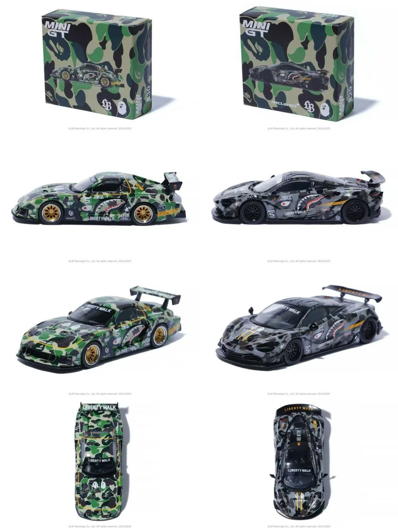 1:64, LBWK x Bape Tokyo Modification Show limitado, modelo de jogo