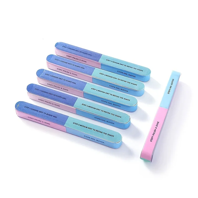 6-in-1 Nail Buffer Shaper Easy-Grip Design Durable Unscented Manicure and Pedicure File Stylish Print