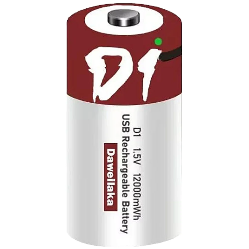 1.5V D-Size 12000mAh USB Rechargeable Lithium-ion Battery with Free Charging Cable 2