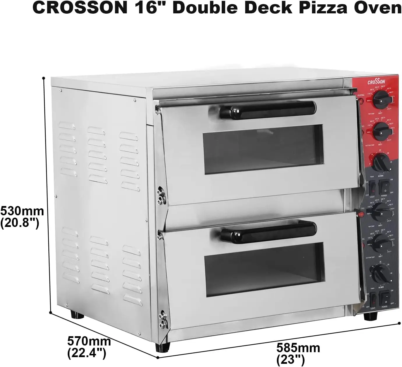 listed Commercial Double Deck 16 inch  Electric Pizza Oven with pizza stone,  Indoor Pizza ove 5