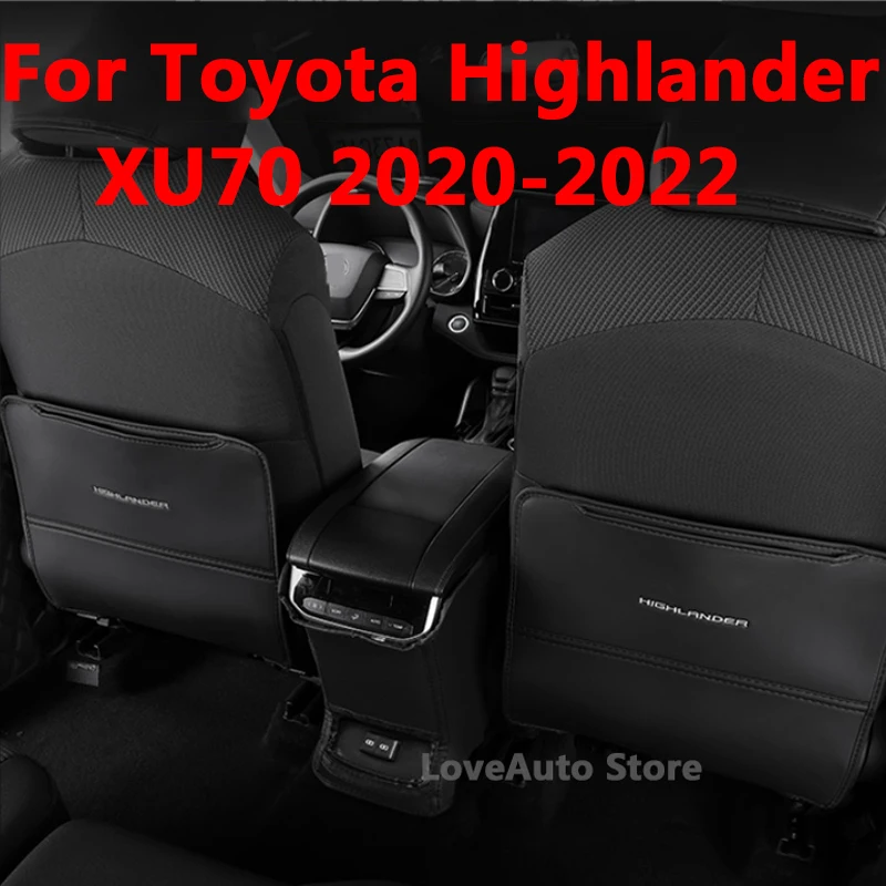 

For Toyota Highlander XU70 2020 2021 2022 Car Rear Seat Anti-Kick Pad Rear Backrest Seats Cover B Pillar Protective Mat Cover