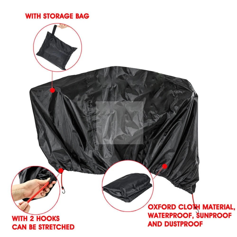 Campervans Caravan Motorhome Rear 210D Extra Strong Bike Bicycle Cover Up to 2-3 Bikes Waterproof Black