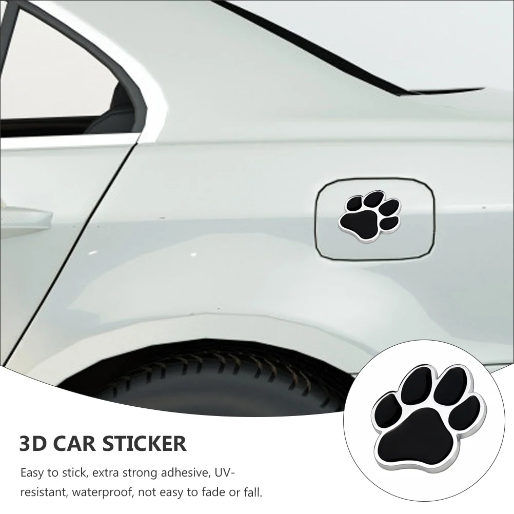 2 Adesivi 3D Auto A Forma Di Zampa Di Cane: Impermeabili In PVC, Decorazioni Per Paraurti E Laptop, Universali (Colori Vari) - 4