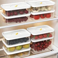 6PCS Thickened Storage Boxes Refrigerator Frozen Meat Dispenser Food Grade Crisper Food Seal Timing Box Kitchen Storage Supplies 2