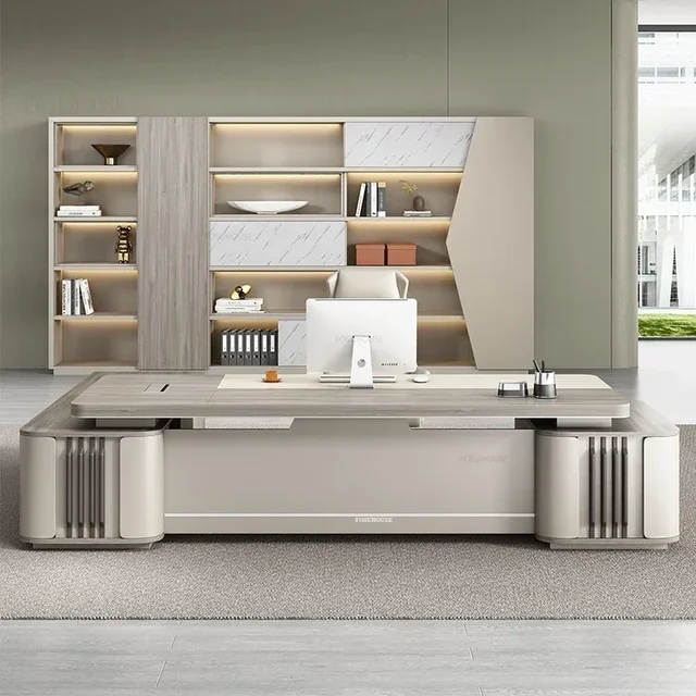 Fashion Light Luxury Boss Desks Simple Office Furniture Modern Manager Desk Single Office Chair Set Home Desktop Computer Desk M