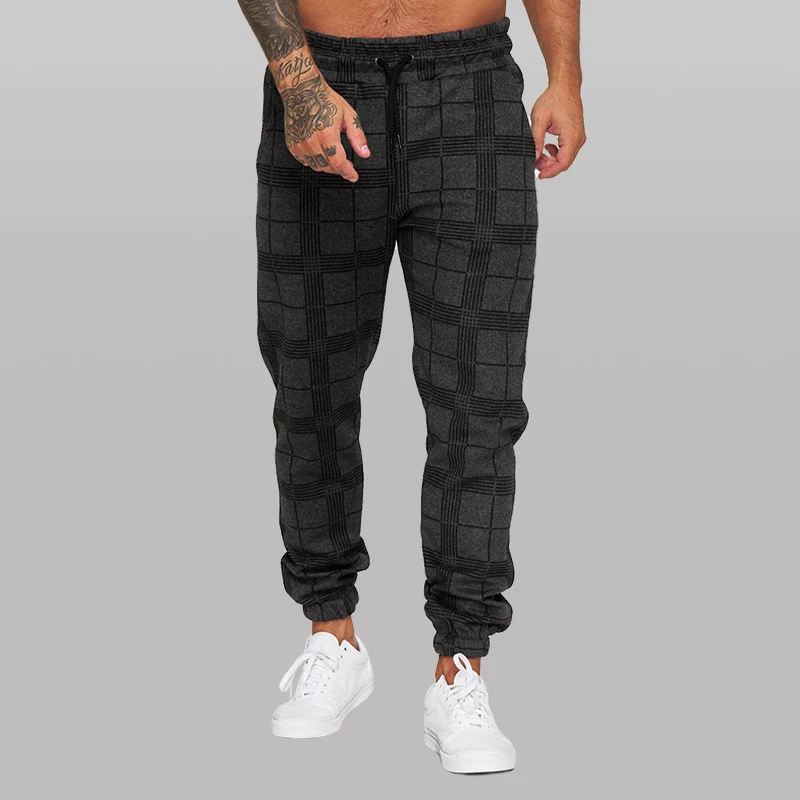 2023 New Jogger Men' Caual Pant Plaid Trouer Fahion Streetwear Men' Cargo Pant Fie Gym Sweatpant Men_viptrois.com