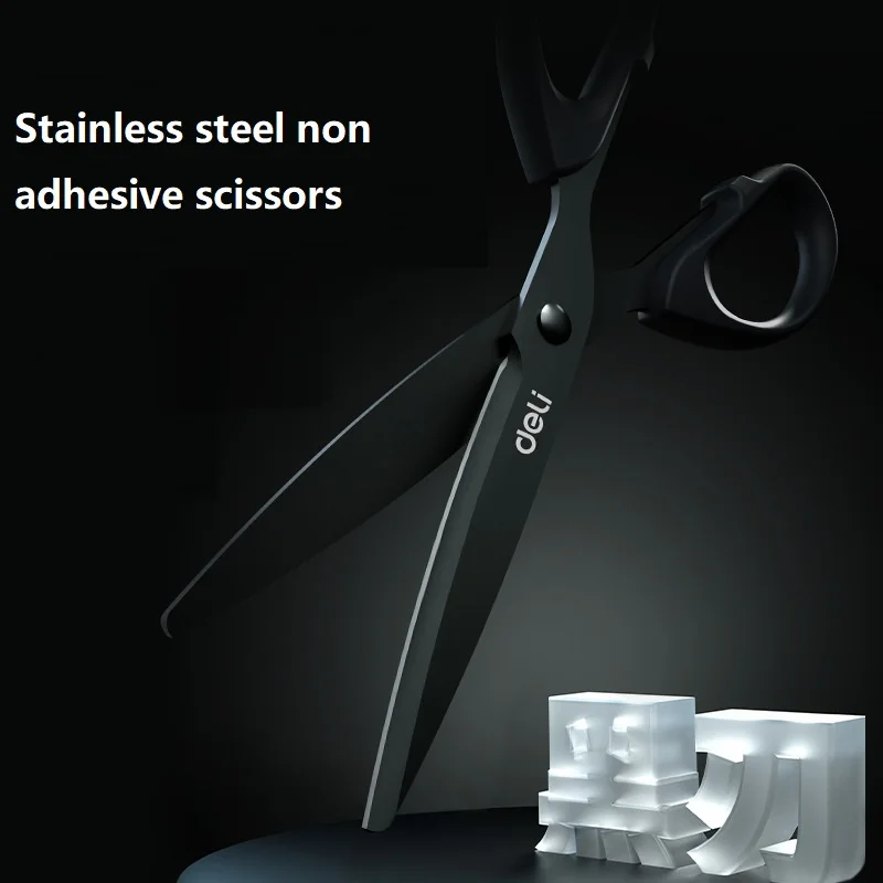 deli needlework scissors for DIY stainless steel waterproof rustproof ergonomic grip portable offices arts and crafts supplies stationery scissors soft handle scissors portable scissors cutter
