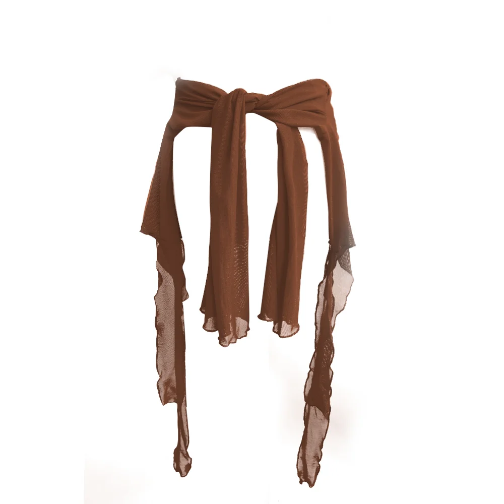 Mesh waistband—brown