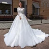 Long Sleeves Women Wedding Dresses 2024 High Quality Satin Surface Prom Gowns New Mopping Length Vestidos De Novias Customized 3