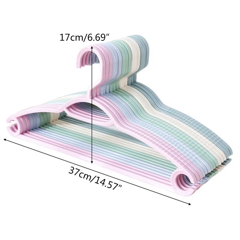 10pcs Non-Slip Durable Clothes Hangers Nordic Color Plastic Seamless for Coat Pants Jackets Space Saving Drop shipping 6