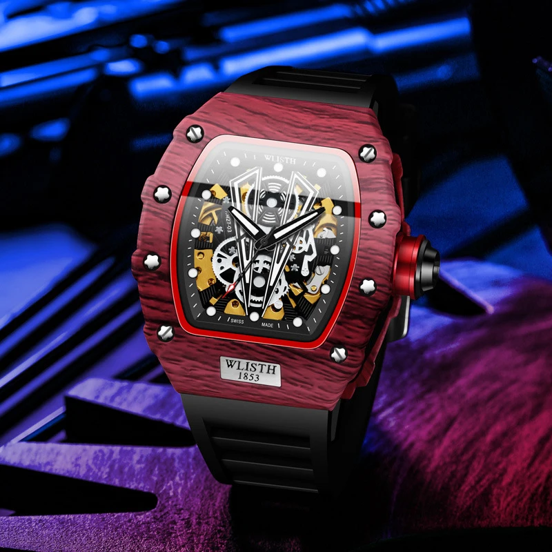 Automatic Movement Mechanical Watches for Men Waterproof Mechanical Watches Silicone Strap Mens Watch Reloj Hombre Wristwatch - 4