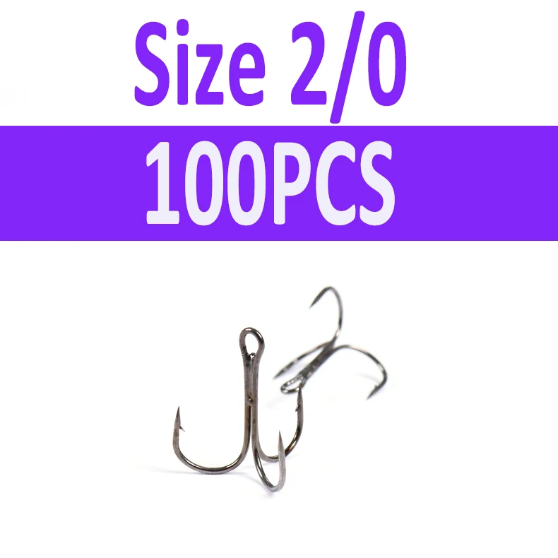100pcs Multiple Size Treble Hooks Fishing Hook for Lures Size 12 10 8 6 4 2  1 1/0 2/0 3/0 4/0 5/0 Black Color [YG0001] - AliExpress