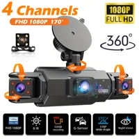Dash Cam 4 Channel Driving Camera 1080P Front Left Right Rear Night Vision Loop Recording 24H Parking Monitor Auto parts