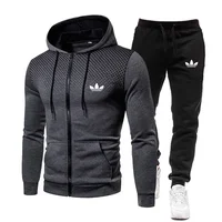 Korea Men Jacket Tracksuit Casual Sports Suit Men's Set 2024 Autumn Winter Two Pieces Set Mens Sportswear Plus Pants Suit 1