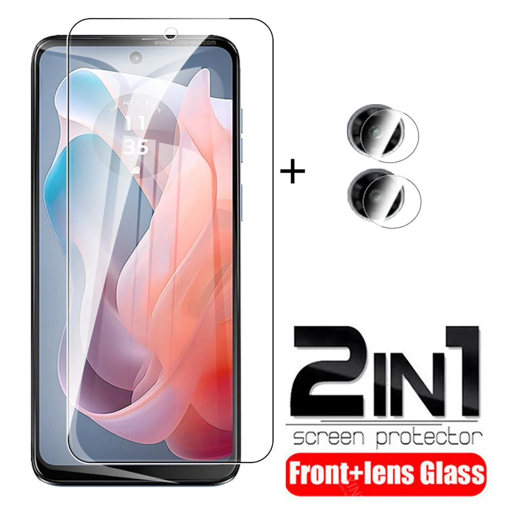 Custodia In Vetro Temperato 2 In1 Per Motorola Moto G Play (2024) Proteggi Schermo Per Motorola G Play Gen 3 Pellicola Protettiva Per Obiettivo Della 