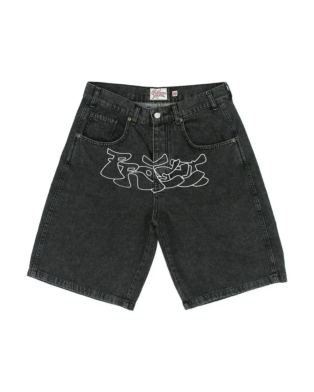 Denim Gym Shorts Hip Hop Embroidery Streetwear