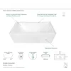 60-Inch Contemporary Acrylic Bathtub with Right Hand Drain and Overflow Holes Acrylic Construction Effortless Installation 3