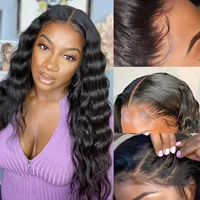 34 pouces cheveux humains 13X4 lâche vague profonde frontale perruque 13X6 bouclés dentelle avant perruques brésilien vague lâche 5x5 dentelle fermeture perruque 5