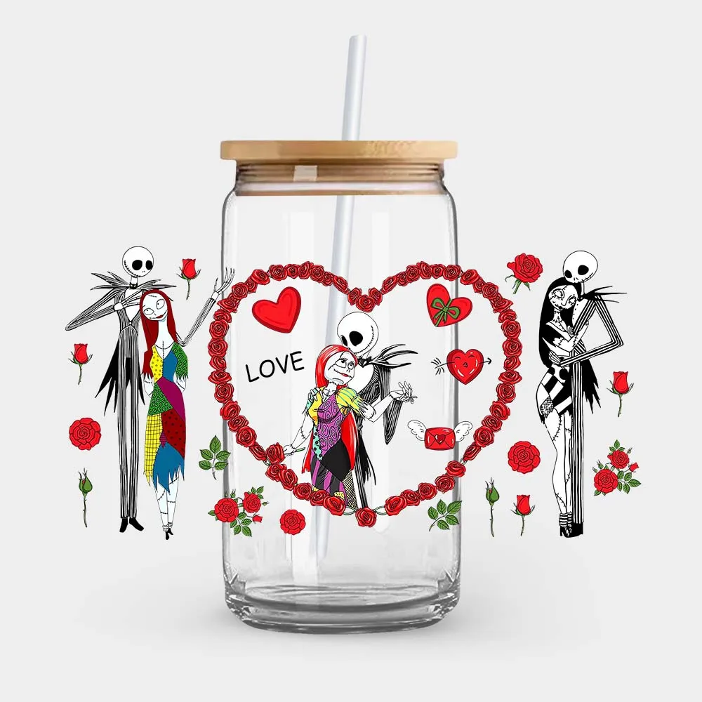 Peace Love Halloween Trick Treat Nightmare Before Christmas DTF Cup Wraps Film Self-adhesive Quirky Cup Decorations cup wraps