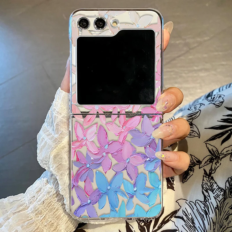 Floral Plants Pattern Clear Folding Phone Case Cover