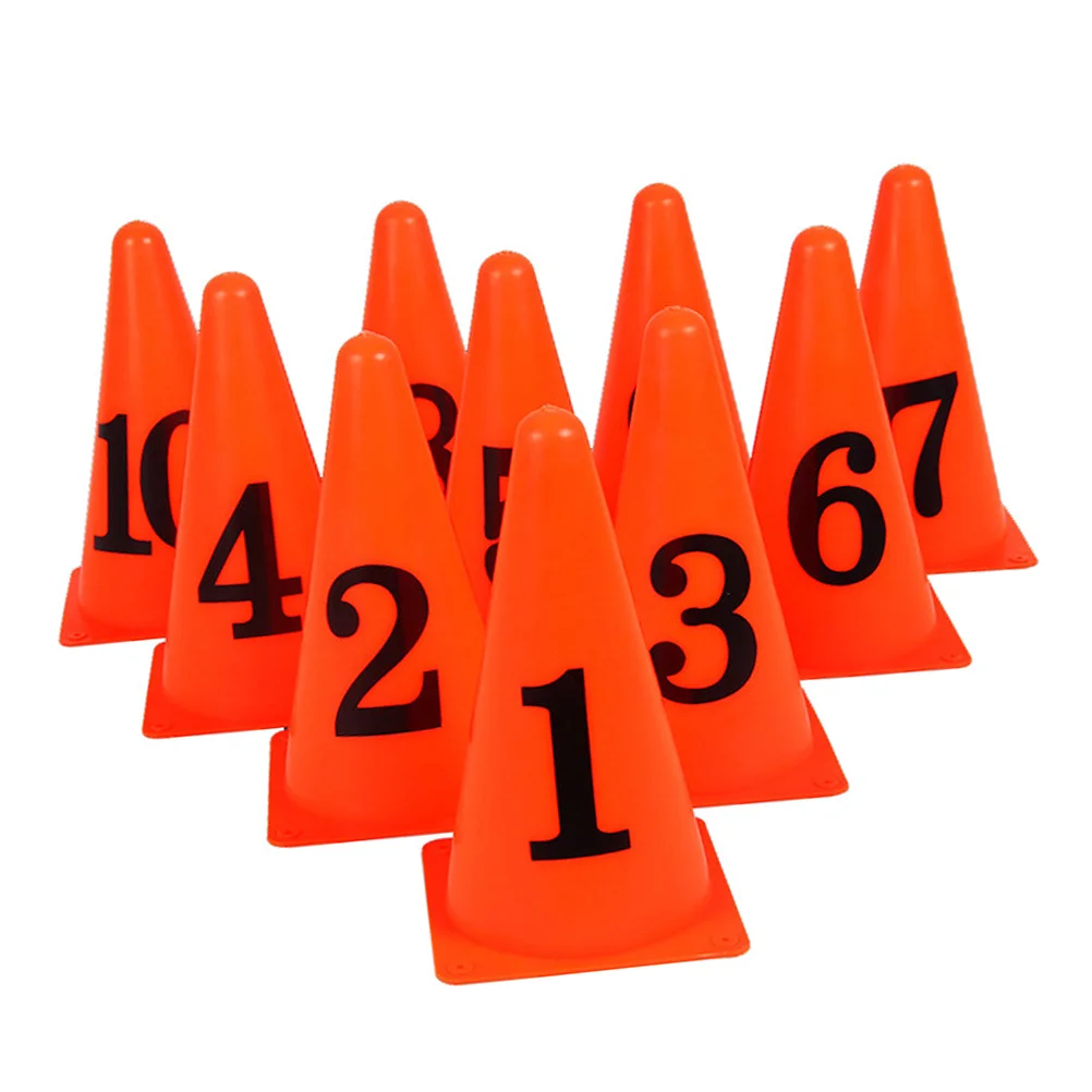 

10 Pcs Soccer Number Sign Bucket Cone Ice Cream Kids Basketball Marker Cones Training Football Imported PE Material for Child