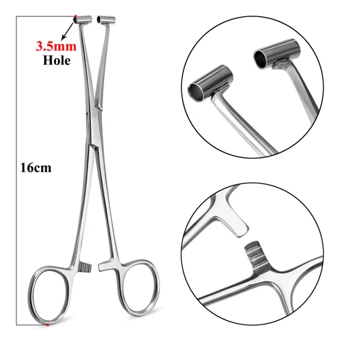 Sterile Surgical Steel Dermal Anchor Holding Tool Plier Tweezer Clamp Professional Disc Forcep Body Piercing Equipment 3-5mm