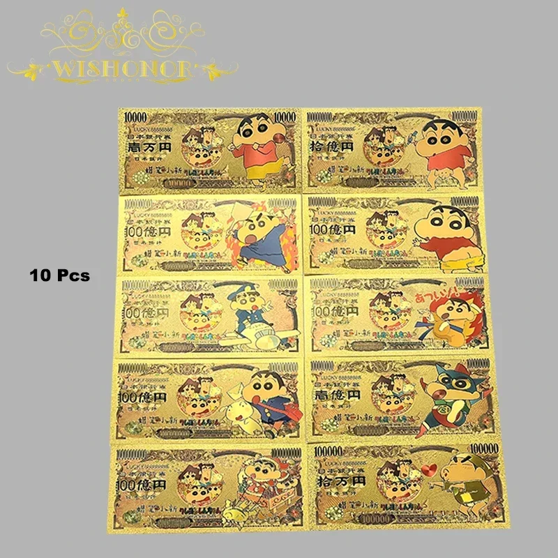 All Styles Japan Anime Banknote Sets Anime Plastic Card in 24k Gold Plated For Collection anime banknotes gold plated banknote commemorative banknotes