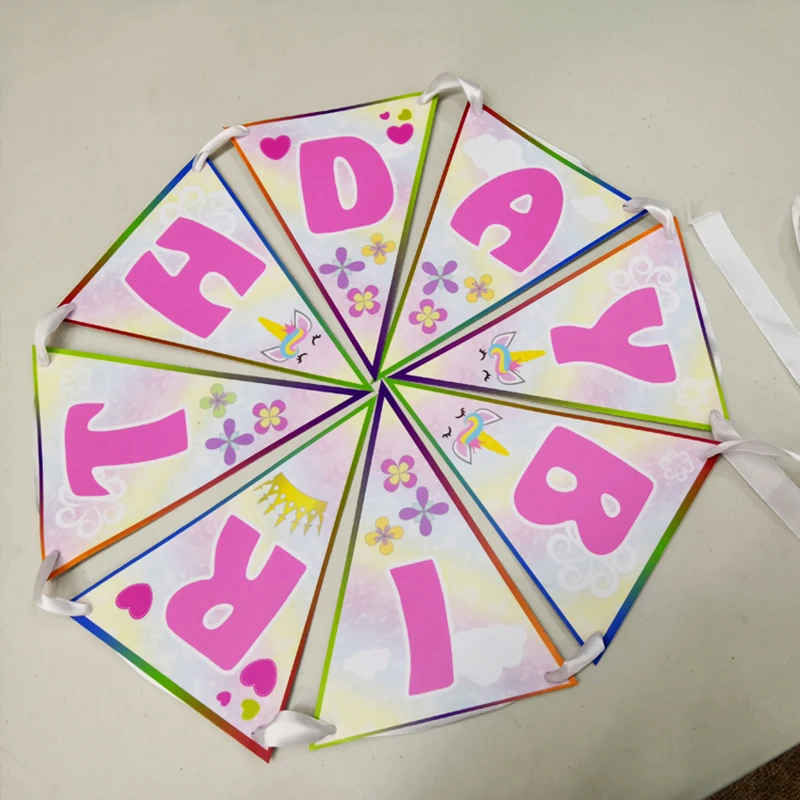 

Wholesale Custom Logo Pennant Fabric Decorations Bunting String Flag Custom Wall Flag