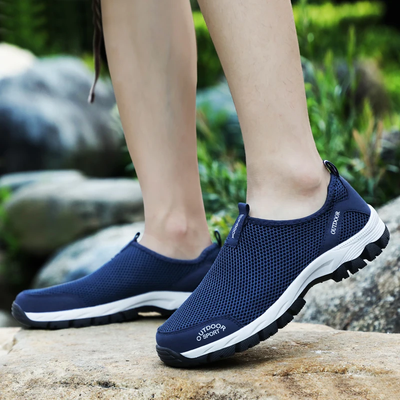 Casual shoes casual sneakers running sneakers fashion sneakers Men Summer Comfortable Casual Shoes Slip-on Breathable Air Mesh Flats Trainers Sneakers Water Loafers Size 39-49