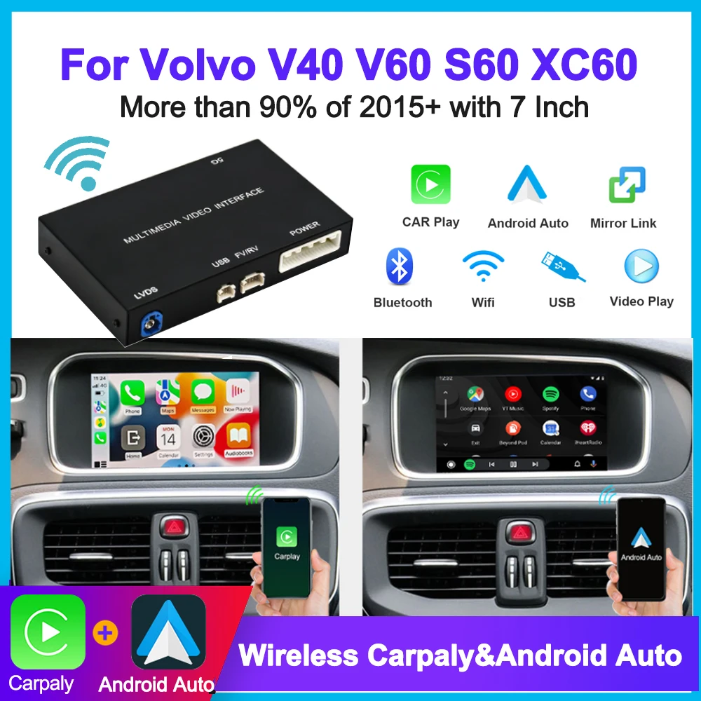 Per Volvo V40 V60 S60 Xc60 V70 Xc70 S80 Oem Screen Upgrade Decoder Box Interfaccia Muitimedia Carplay Kit Di Retrofit Automatico Android