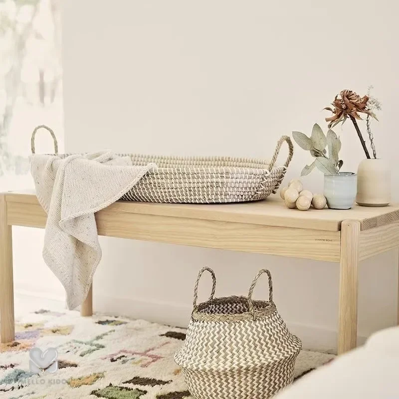 Straw Baby Basket Sleeping Basket Newborn Diaper Changing Tables Handbasket Portable Baby Bed Photo Straw