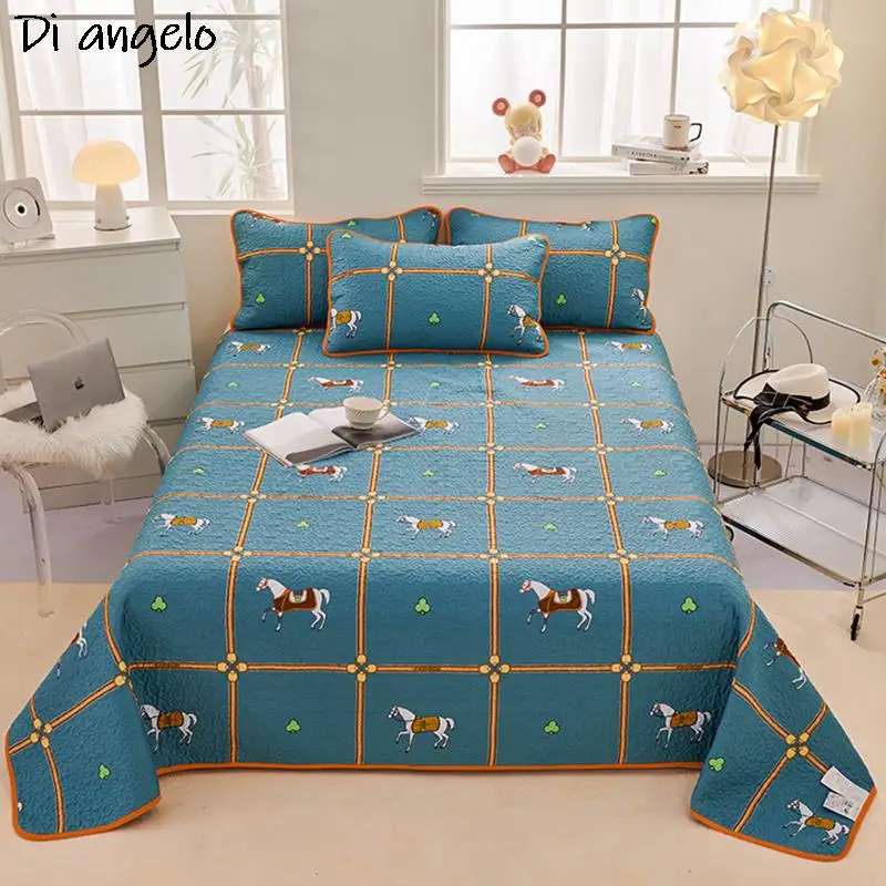 

Cotton Digital Printing Horse Series Quilted Summer Quilt Bedspread Sheet Mattress Cover Pillowcase Bedclothes Double Queen #/