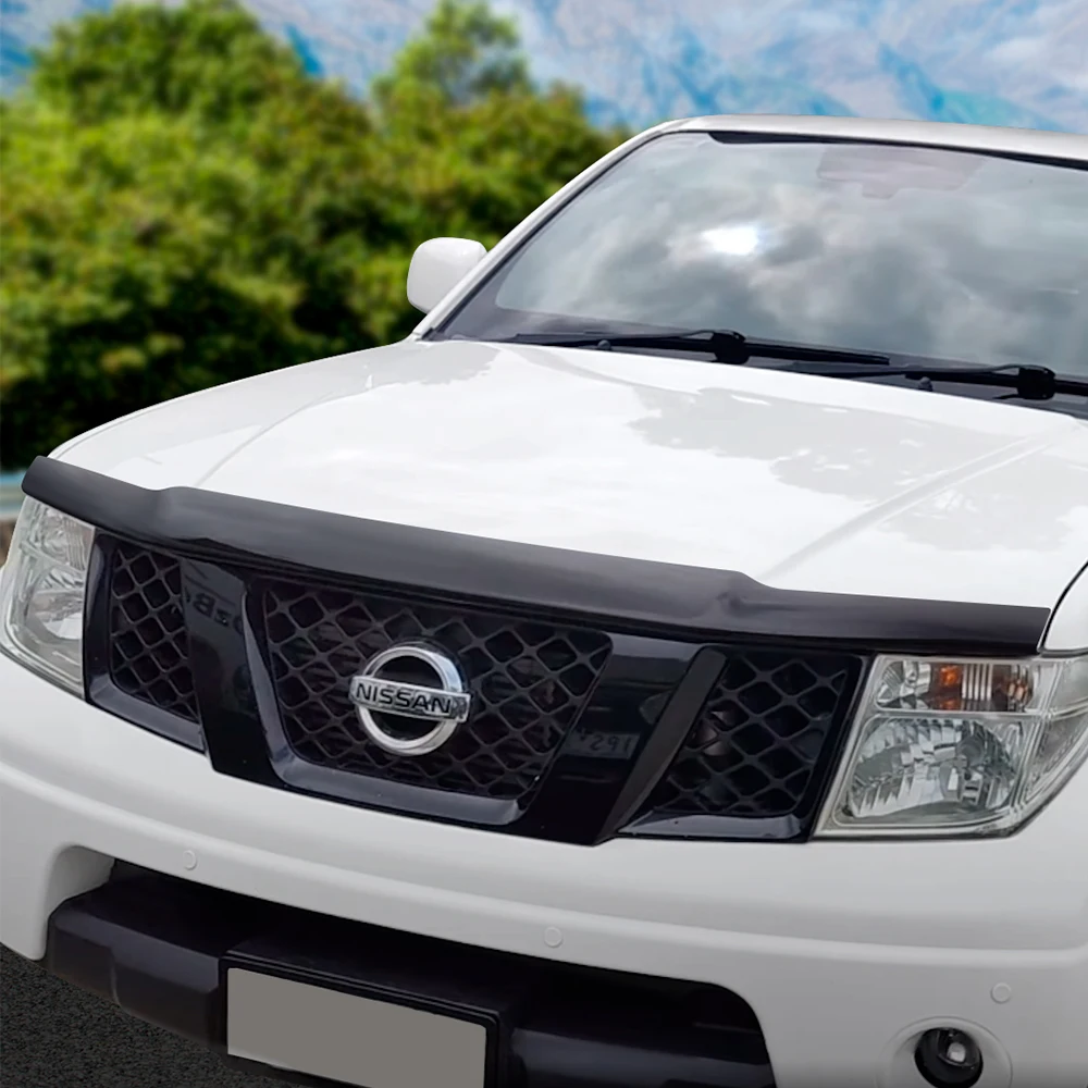 Dark Black Bonnet Guard Hood Deflector For Nissan Navara D40 2006 2007 2008 2009 Front Bug Shield protector Car Accessories