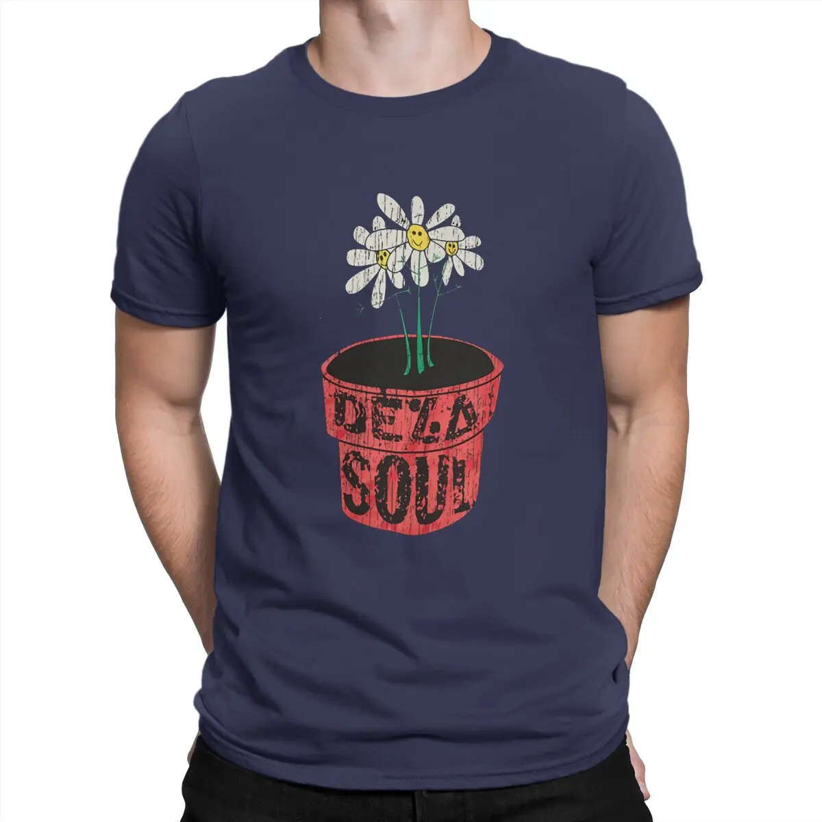 thumbnail image 1 of Camisetas de flores de rap para hombre, de algodón, divertidas, de cuello redondo, De La Soul, de manga corta, con gráficos, 1 of 7