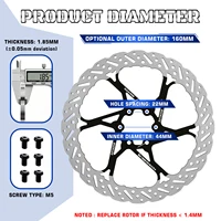 Disques de frein à disque pour vélo BUCKLOS 2PC, 160 mm, 140 mm, 180 mm, 203 mm, disques de frein à dissipation thermique, freins à disque hydrauliques 4