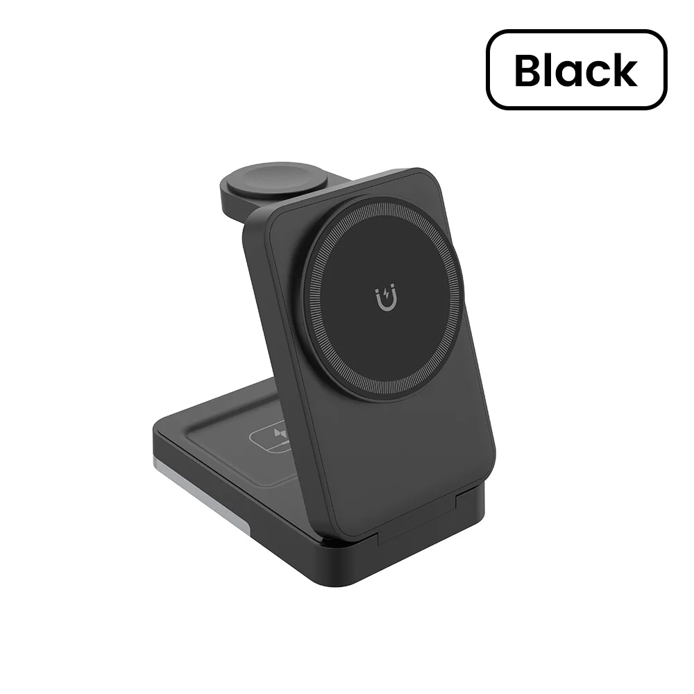 עמדת טעינה אלחוטית 3 ב-1 לתחנת טעינה מהירה עבור iPhone 15 14 13 12 11 עבור Apple Watch 9 8 7 6 5 Airpods Pro