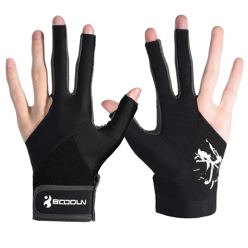 1pc Billiards Glove Left & Right Hand Three Finger Snooker Billiard Glove Smooth Elasticity Billiard Training Gloves Accessories