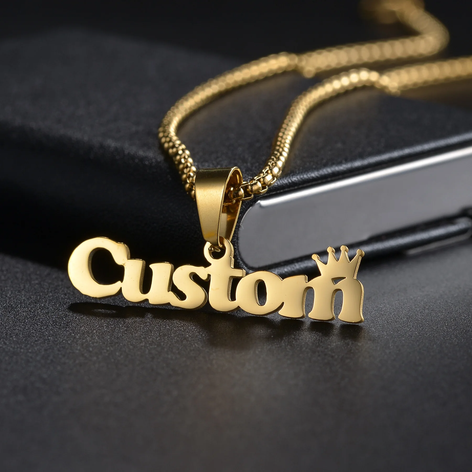 Atoztide Personalized Custom 5cm Big Pendant Names Necklace