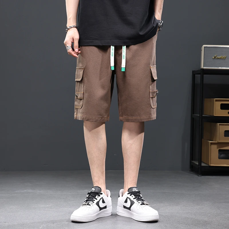 Shorts for men's summer slim American trendy high street oversized loose wide leg sports casual cropped pants shorts for men