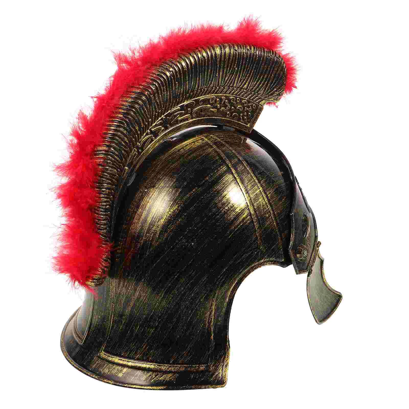 

Gadpiparty Halloween Costumes Gladiator Costume Men Roman Helmet Red Plume Greek Helmets Soldier Mens Hats