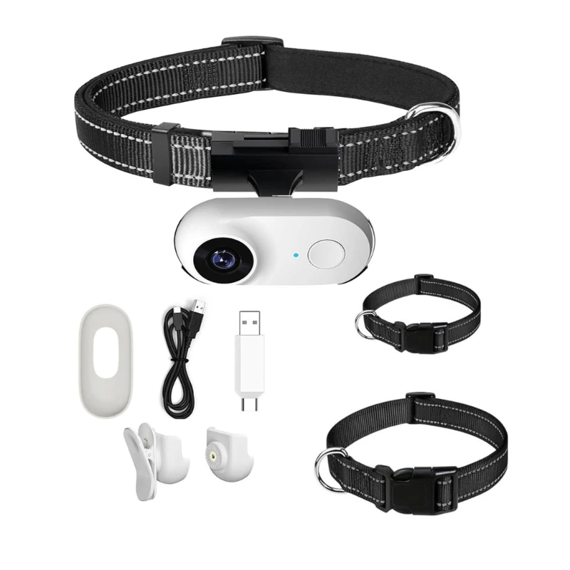 Practical Pet Camera Collar Dog Collar Camera with Large Angles for Pet Monitoring Outdoor Training Video smart video camera