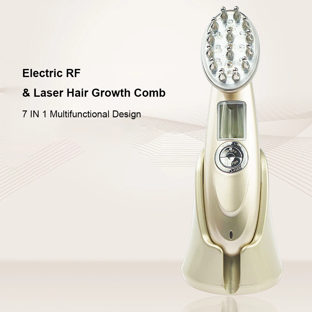 

Electric RF Laser Hair Growth Comb Anti-hair Loss Infrared Nano Red Light EMS Vibration Healthy Scalp Therapy Hairdressing